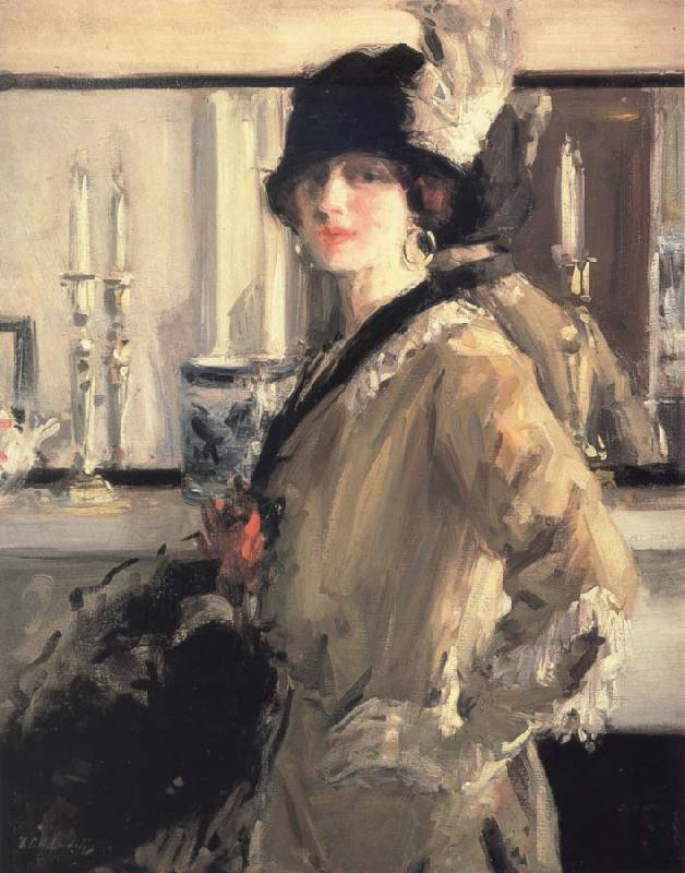 Francis Campbell Boileau Cadell The Black Hat oil painting image